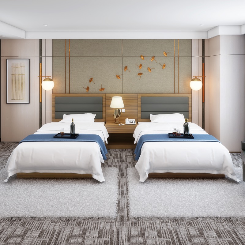 Hotel furniture Furniture Standard Complete Bed Chain Custom Minjuku Apartment Room Quick Guesthouse Rental Room Single Shoulder Double Bed