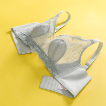 Sexy underwear women's thin big boobs small summer ultra thin latex wireless collar breast milk not empty cup bra