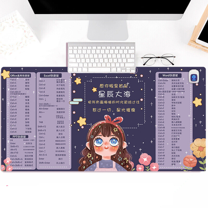 Heating mouse pad warming table pad office high-value girls oversized thickened hand warming table pad office ps shortcut keys excel computer heating pad winter students keep warm writing heating pad
