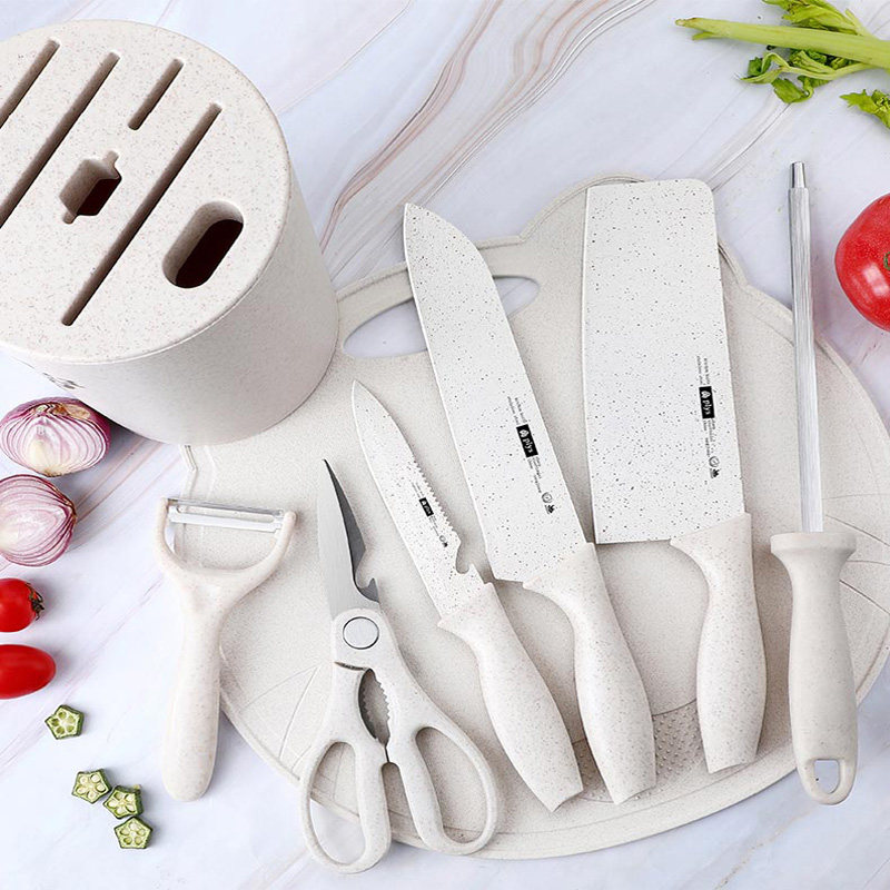Kitchen knife set kitchen knife cutting board two-in-one family with wheat chopping board baby non-staple food tool full combination