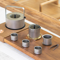 keith armor titanium kung fu tea set pure titanium double tea cup modern simple kettle new product titanium tea set