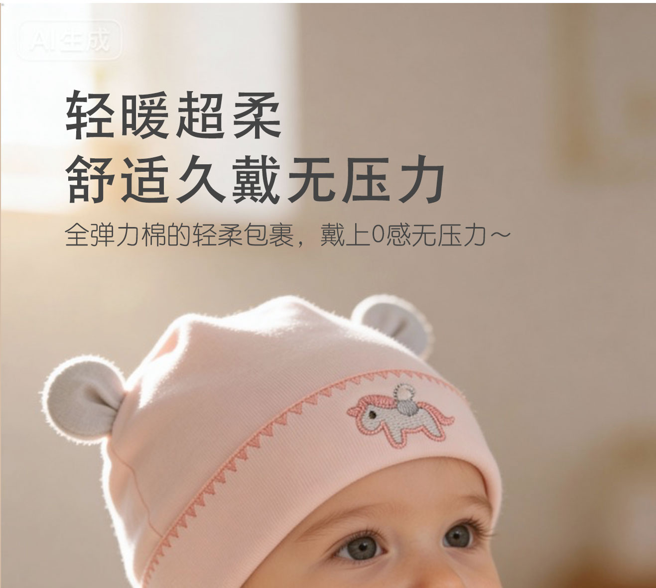 孕茵新生婴儿帽子0-12月初生宝宝护囱门胎帽双层春夏秋冬纯棉A类 — 3