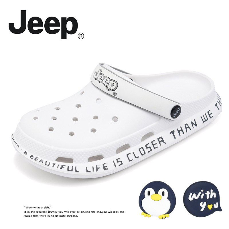 JEEP Jeep Hole Shoes Men's Summer 2022 New Outerwear Ins Fashion Casual Beach Non-slip Baotou Drag
