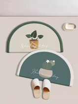 Nordic new semicircular diatom mud water absorption speed dry soft mattress bathroom wash pad household carpet