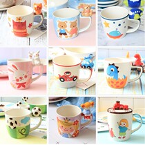 Cartoon children ceramic water cup baby cute Mark cup creative milk cup gift glaze under the glaze color Thailand hot sell