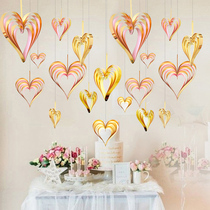 Christmas decorations Three-dimensional creative love charm Shopping mall jewelry shop window scene decoration Ceiling hanging decoration