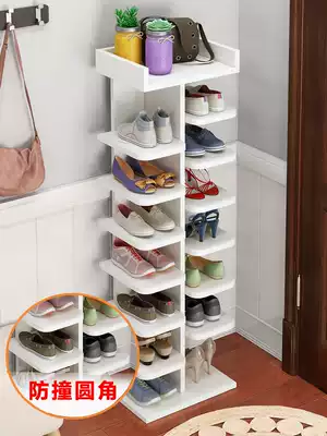 Fillet shoe rack solid wood multi-layer space-saving simple doorway dust storage household economical vertical small shoe cabinet