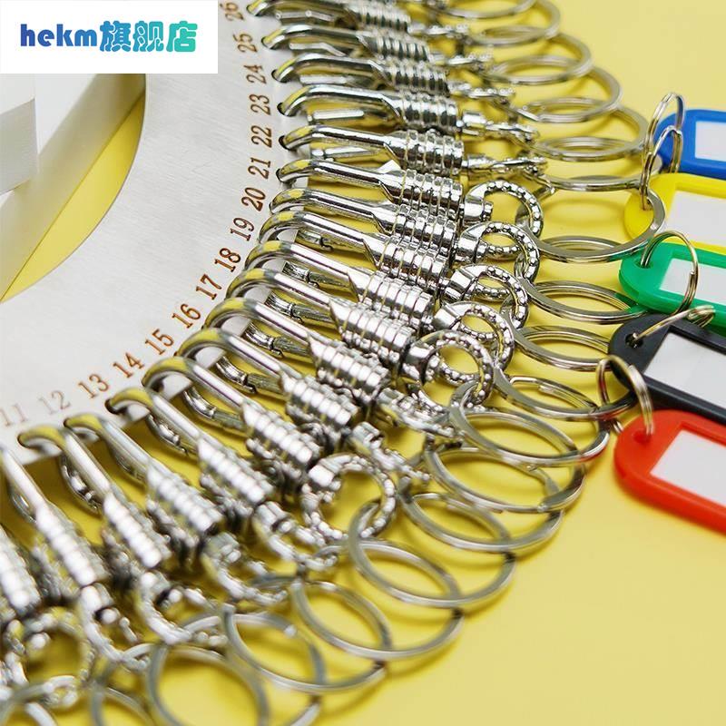 Keychain with Label Tag, Landlord Key Ring, Portable Storage, Rental Key Chain, Stainless Steel, Customizable Label Ring