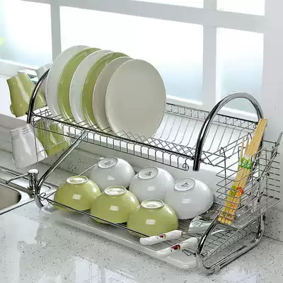 Knife holder Chopstick holder Combination kitchen water filter bowl basket bowl holder for dishes Bowl cabinet Cool bowl holder Drain rack Double layer