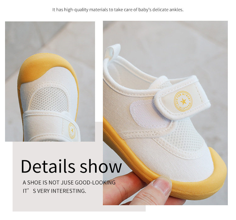 Kindergarten Indoor Shoes for Girls 2026 New Breathable Low-Top Soft-Soled Non-Slip Versatile Magic Tape White Shoes — 11