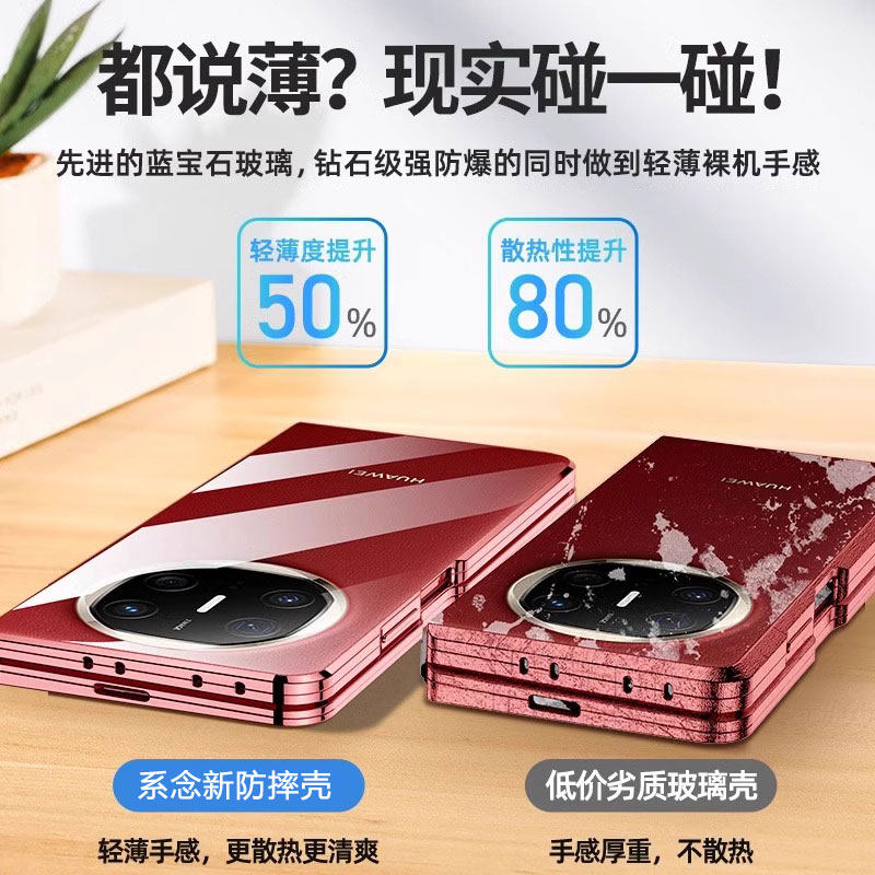 Huawei Mate X6 Double-Sided Full-Edge Anti-Peeping Phone Case X 40% off Stacked Screen Glass Mate X6 Anti-Drop Heat Dissipation Magnetic Lens Protective Case Transparent Men's and Women's No Screen Protector Needed New Trendy Applicable