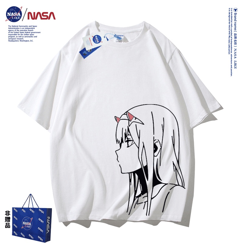 Darling Zero Two Pure Cotton Short-Sleeve 02 National Team T-Shirt Unisex Five-Quarter Sleeve Anime Two-Dimensional Cosplay Shirt