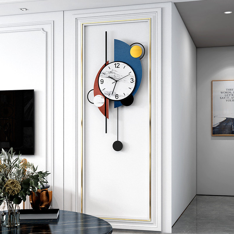 Nordic wall clock living room home fashion European-style light luxury net celebrity wall-mounted clock personality creative modern minimalist clock