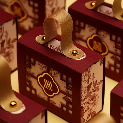 Китайский стиль свадебная коробка для свадебной конфеты 2024 Новая свадьба сахарная сумка Свадебная Специальная обручальная сахарная коробка