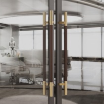 High-end solid wood glass door handle door handle framed door side-mounted handle hotel conference room handle