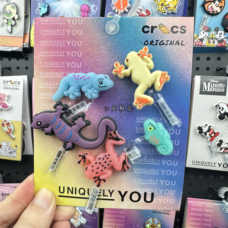 New Cartoon Shoe Charms Compatible with Crocs, Fun Lizard and Tree Frog Decorations, Universal Shoe Accessories