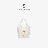 Маленькая небольшая сумка, портативная корзина, барсетка, розовое ведро, из натуральной кожи