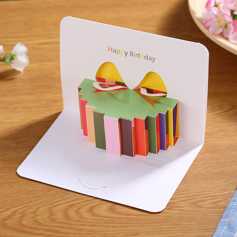 Birthday Card Festival Creative Simple Birthday Three-dimensional Paper Carving gift Gift blessing Thanksgiving 3D Three-dimensional Small Card