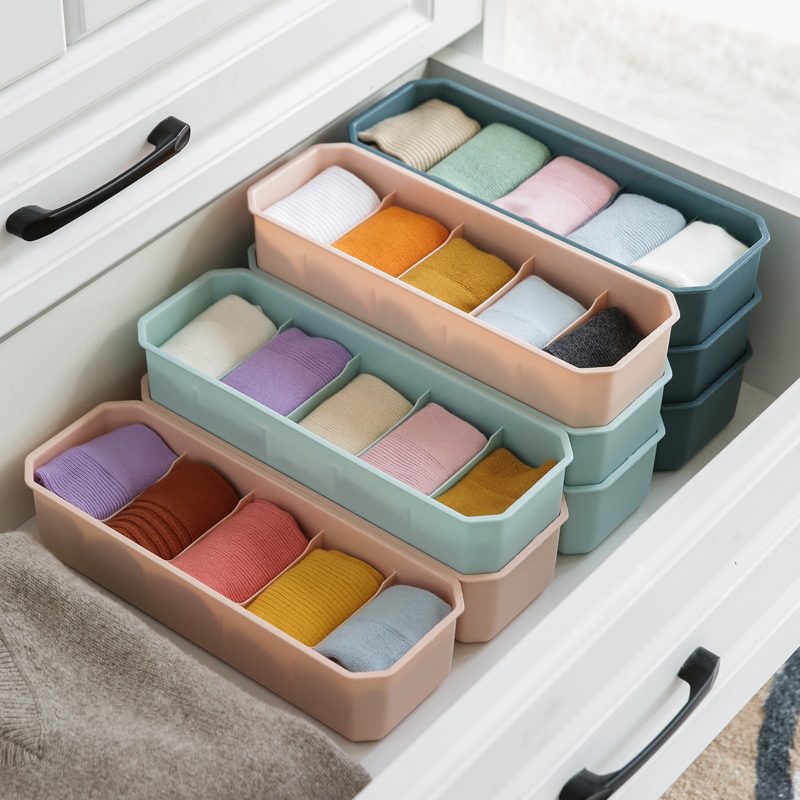 Socks storage box underwear underwear storage artifact drawer compartment sorting box partition box home lattice bedroom