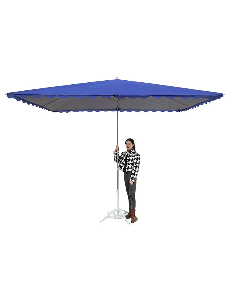Rectangular umbrella solar-powered for commercial use, sun protection