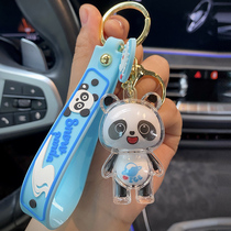 2022 Ice Bing Panda Key Buttonnet Red Little Bear Cartoon Boy Car Key Chain Woman Cute Bag Pendant pendant