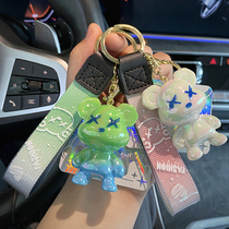 Gradient Graffiti Bear Key Button Men Car Key Chain Couple Couple A Creative Pack Package Accessories Pendant Women Delicacy