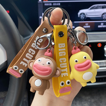 Net red ugly cute monster sausage mouth keychain exquisite cute female car key chain ring couple backpack small hanging