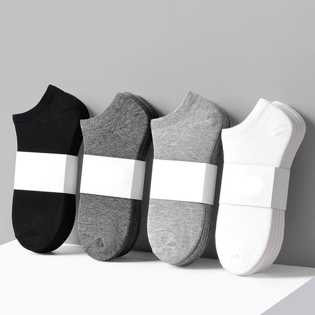 100 ຊິ້ນ] Socks Men's Summer Thin Breathable Boat Socks Solid Color Anti-odor Men's Short Socks Men's Summer Socks