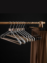 Beech wrought iron hanger Iron wood pants hang multi-function wardrobe wide shoulder incognito hanger Metal solid wood clothes hang clothes support