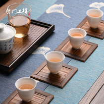 Beamen Workshop Kung Fu Tea Cup Cushion Ultra Slim Old Bamboo Cup Cushion Tea Road Mat Zen tea Tea Mat tea Tea Cushion Accessories