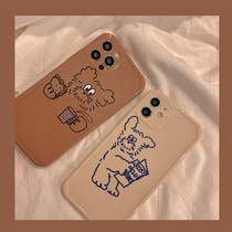 ins cartoon bear is suitable for Apple 12Pro Max mobile phone case iPhone 11 X XS XR silicone gel 8plus anti-fall 7p female xsmax creation