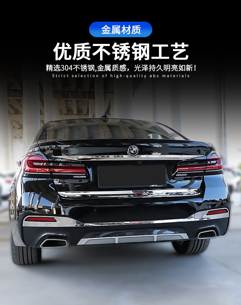 Suitable for 18-23 New 5 Series Models, Trunk Tailgate Trim Strip, 525/530Li Modified Rear Bumper Decorative Bright Strip
