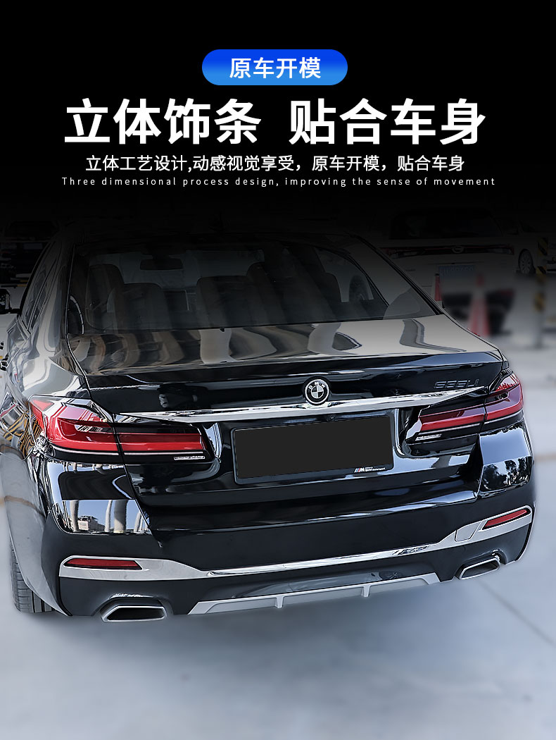 Suitable for 18-23 New 5 Series Models, Trunk Tailgate Trim Strip, 525/530Li Modified Rear Bumper Decorative Bright Strip