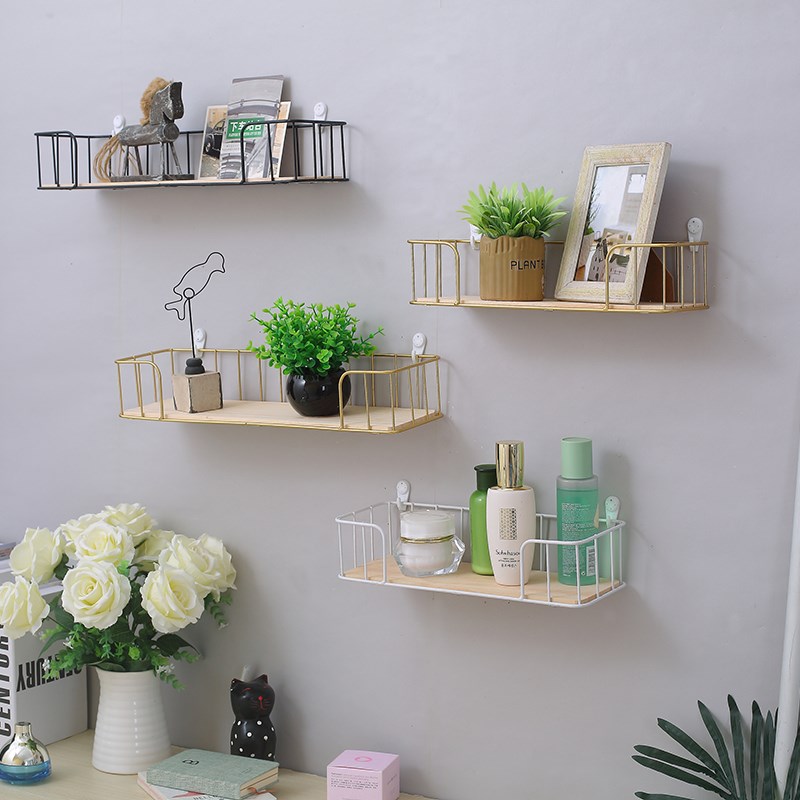 Perforated Dorm Room God Instrumental Dorm Room Bedroom Wall Shelf Wall Hanging Basket Wall Hung Basket Wall Containing shelf separating rack