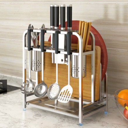 Stainless Steel Tool Holder Kitchen supplies chopping frame Kitchen Knife plate containing shelf shelve Wall-mounted Knife seat Home