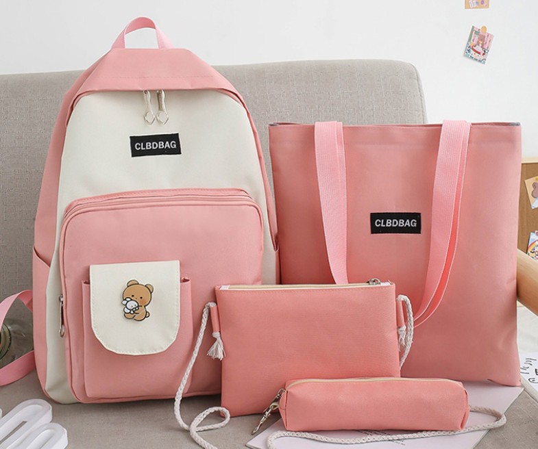 School Girl Schoolgirl Han Version Casual Junior High School Students Ins Wind Double Shoulder Bag Teenage Girl's Shoulder Bag