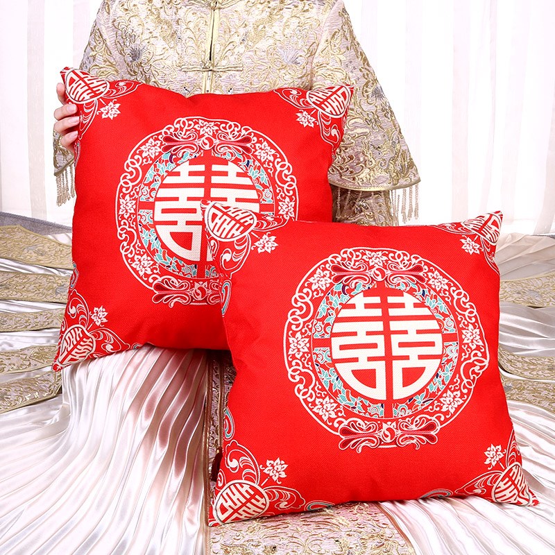 New Wedding Pillow Pair of Wedding House Decoration Sofa Bed Head Delight Character Cushions Wedding New House Press-Bed Doll Creative Wedding Supplies