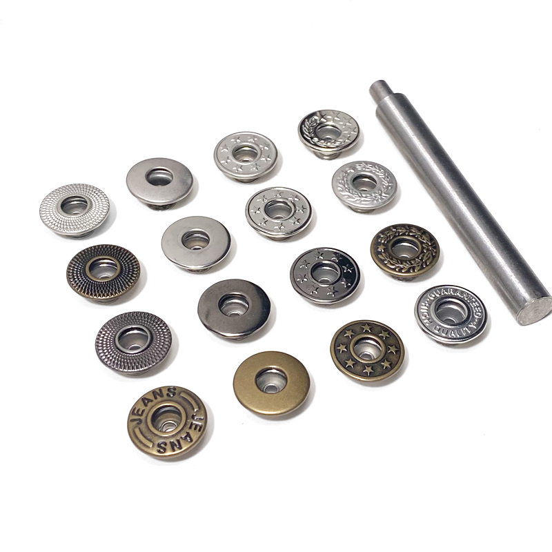 Jeans, Denim Clothing Buttons, Metal Swivel Hollow I-Shaped Buttons, Overalls Pants Buttons, Round Children's Clothing Buttons
