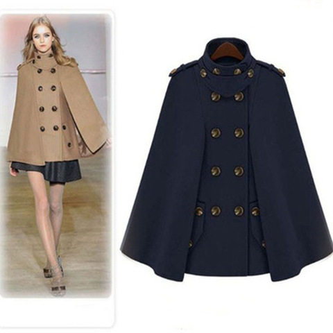 ດູໃບໄມ້ລົ່ນແລະລະດູຫນາວ cape ແບບ eBay jacket Amazon ຫະພາບເອີຣົບແລະອາເມລິກາ cape ແມ່ຍິງການຂາຍແບບຂົນຫນູຮ້ອນແບບທະຫານແບບສອງເຕົ້ານົມ