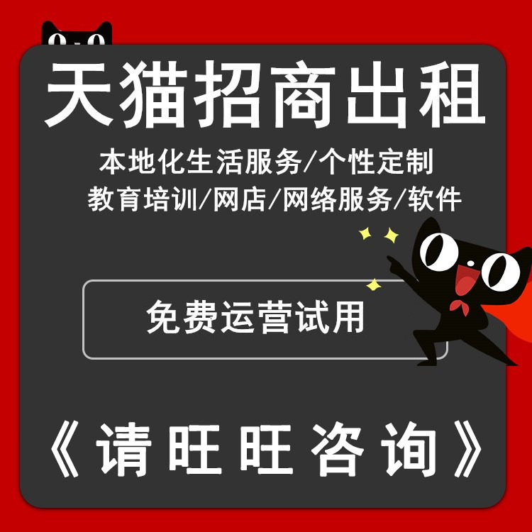 Tmall store rental, investment promotion, hyperlink localization service, personalized customization, pit booth rental, advertising space cooperation