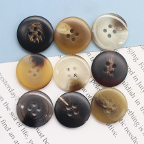 High-grade resin button wool coat windbreaker button black mens suit trousers round pants buckle wild large