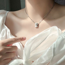 925 sterling silver Lion Necklace female Korean ins niche design sense tide Net red retro CCP collarbone sweater chain