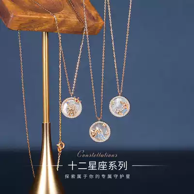 Constellation necklace female sterling silver light luxury niche design sense rose gold clavicle chain 2021 new students send girlfriends
