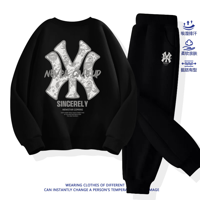 Осенние костюмы для мальчиков, новинка 2025 года, красивый и модный брендовый комплект с повседневной детской одеждой из двух предметов