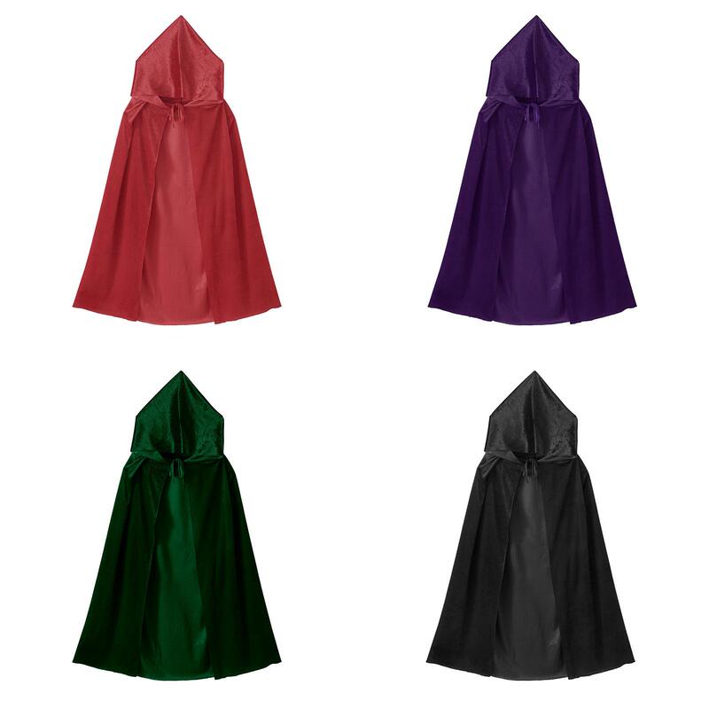 Halloween Cloak Cosplay Costume Cloak Hooded Lace-Up Cut Unisex Children's Hooded Cloak