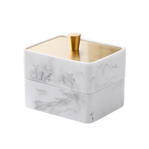 Toothpick box light luxury dental floss box household double-layer high-end storage box personalized creative commercial hotel desktop cotton swab box