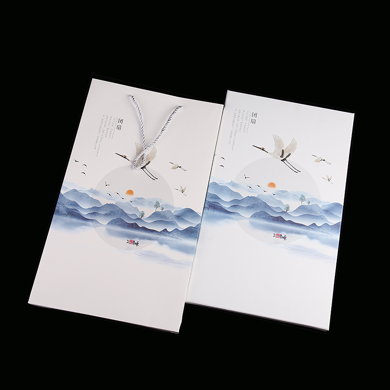 Group fan gift box set of Chinese ancient air palace fan box handbag gift packaging fan packaging box fan contains cardboard bag