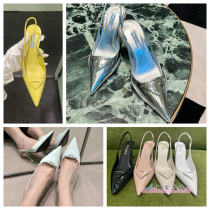 Directly from Korea Prada Prada womens Saffiano patented cow leather slingback high heels