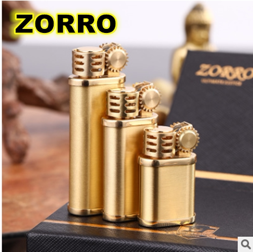 Sulobrass Kerosene Lighter Blank DIY Stick Leather Full Copper Wire Drawing Personality Mini Small Grinding Wheel Lighter