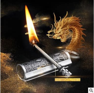 Mini kerosene lighter outdoor igniter windproof in the field with incomplete ten thousand-time matches sealed key button mini kerosene lighter